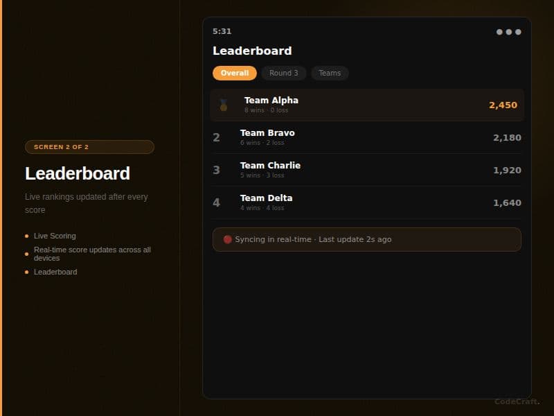 Scoremate screenshot 2